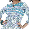 Embroidered Cotton Kurta with Hand Block Print
