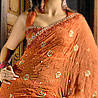 Rusty Orange Saree in Georgette